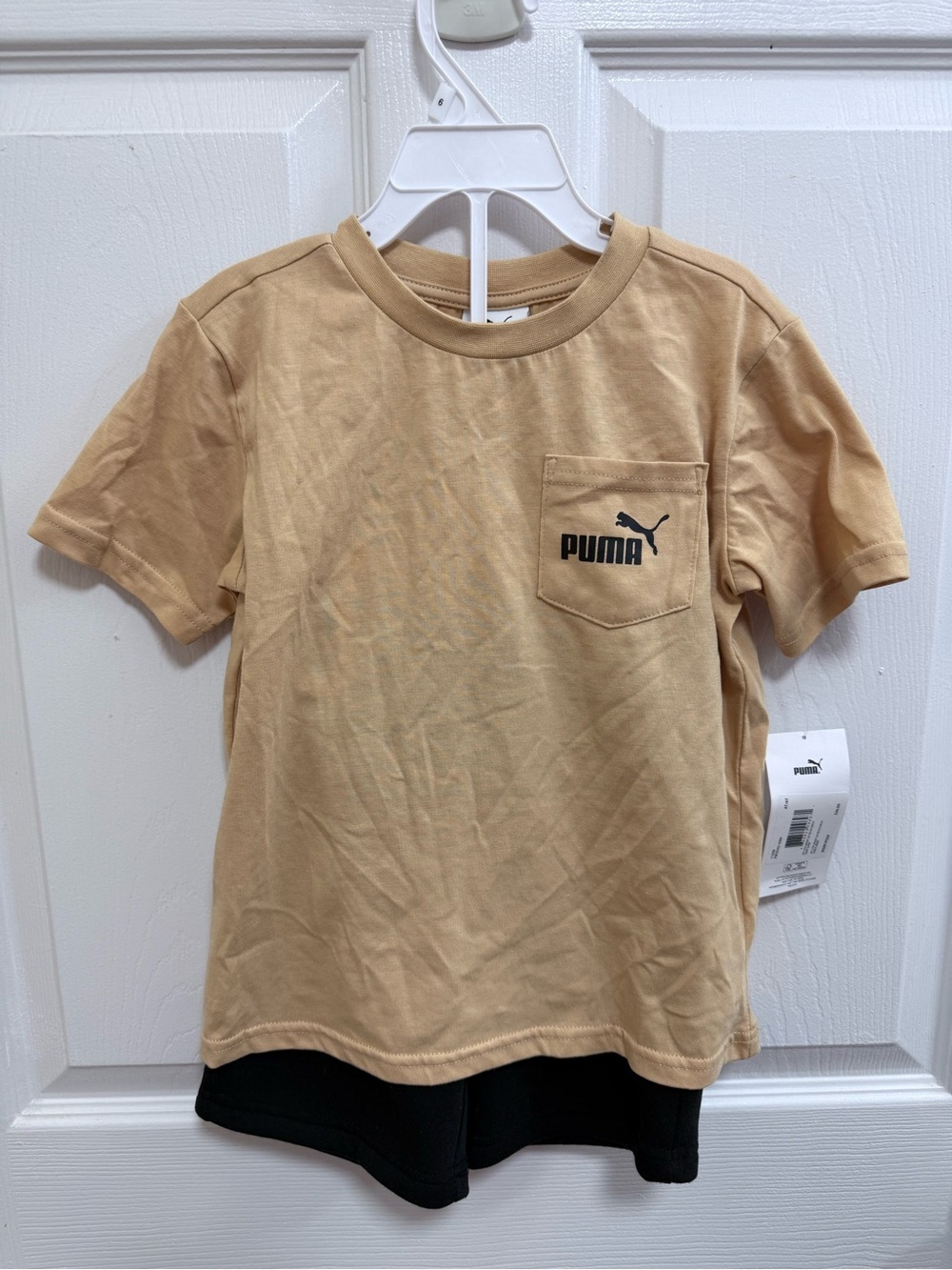 NWT PUMA Tan and Black Short Set, Size 4T